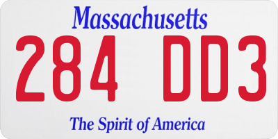 MA license plate 284DD3
