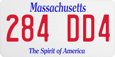MA license plate 284DD4