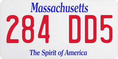 MA license plate 284DD5