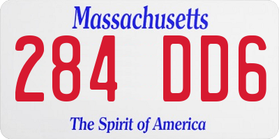 MA license plate 284DD6
