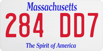 MA license plate 284DD7