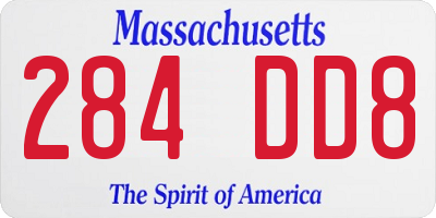 MA license plate 284DD8