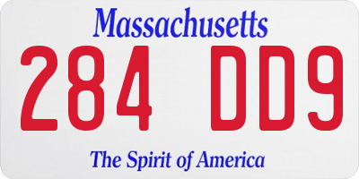 MA license plate 284DD9