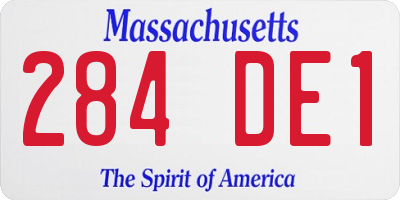 MA license plate 284DE1