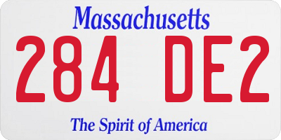 MA license plate 284DE2