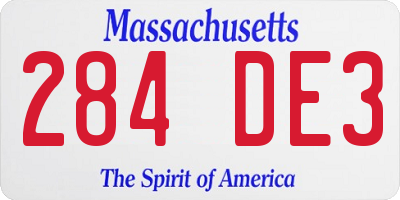 MA license plate 284DE3
