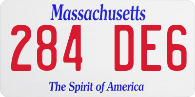 MA license plate 284DE6