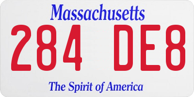 MA license plate 284DE8
