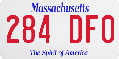 MA license plate 284DF0