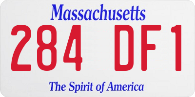 MA license plate 284DF1