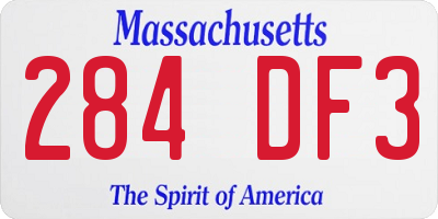MA license plate 284DF3