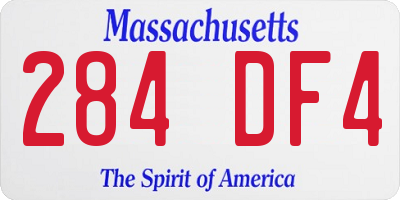 MA license plate 284DF4