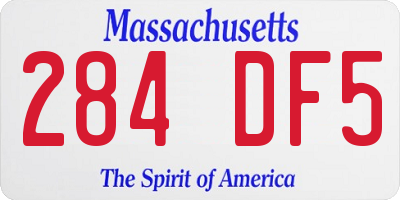 MA license plate 284DF5