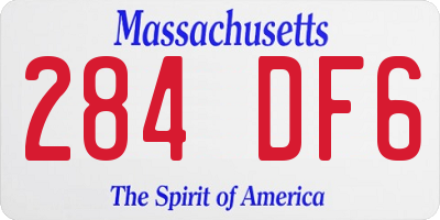 MA license plate 284DF6