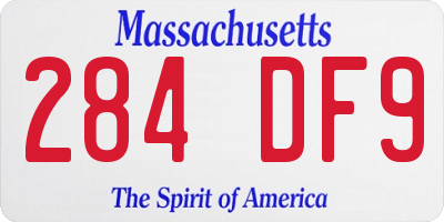MA license plate 284DF9