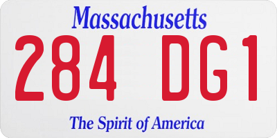 MA license plate 284DG1