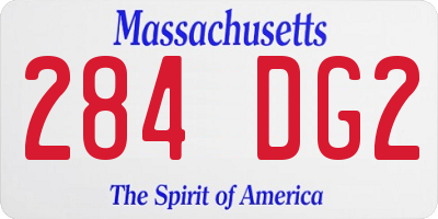 MA license plate 284DG2