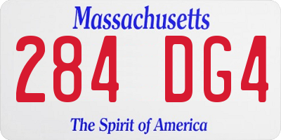 MA license plate 284DG4