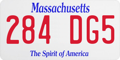 MA license plate 284DG5