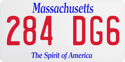 MA license plate 284DG6