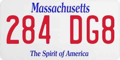 MA license plate 284DG8