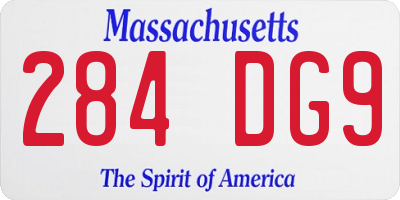 MA license plate 284DG9