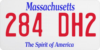 MA license plate 284DH2