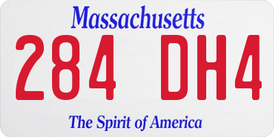 MA license plate 284DH4