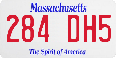 MA license plate 284DH5