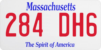 MA license plate 284DH6