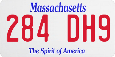 MA license plate 284DH9