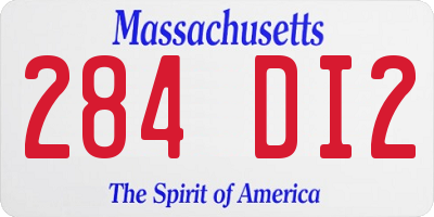 MA license plate 284DI2