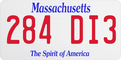 MA license plate 284DI3