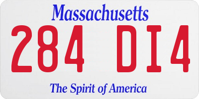MA license plate 284DI4