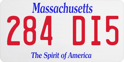 MA license plate 284DI5