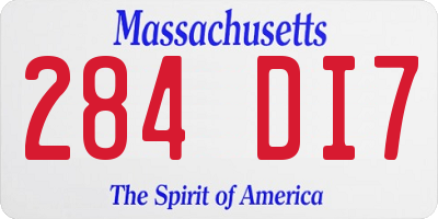 MA license plate 284DI7