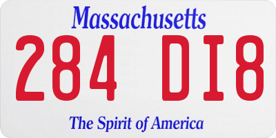 MA license plate 284DI8