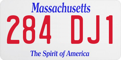 MA license plate 284DJ1