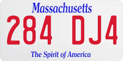 MA license plate 284DJ4