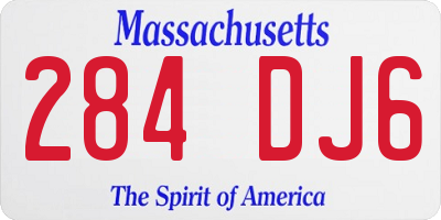 MA license plate 284DJ6