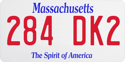 MA license plate 284DK2