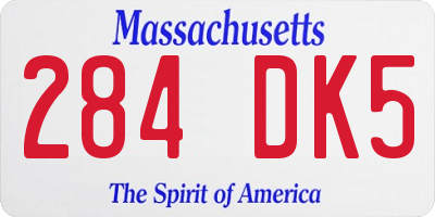 MA license plate 284DK5