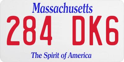 MA license plate 284DK6