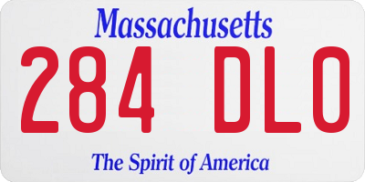 MA license plate 284DL0