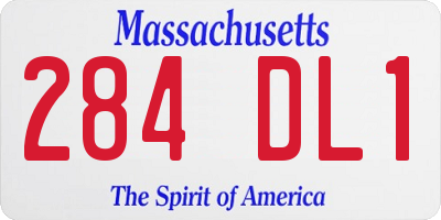 MA license plate 284DL1