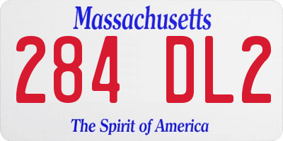 MA license plate 284DL2