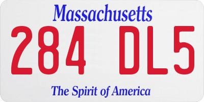 MA license plate 284DL5