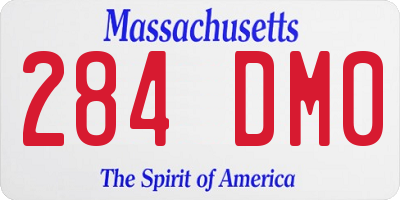 MA license plate 284DM0