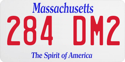 MA license plate 284DM2