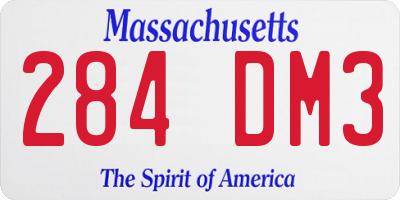 MA license plate 284DM3